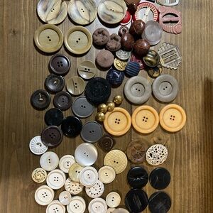 Vintage Buttons - Neutral and Black Tones
